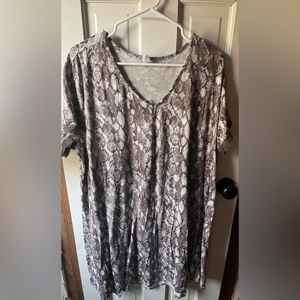 Snake Print V-Neck Women's dress
